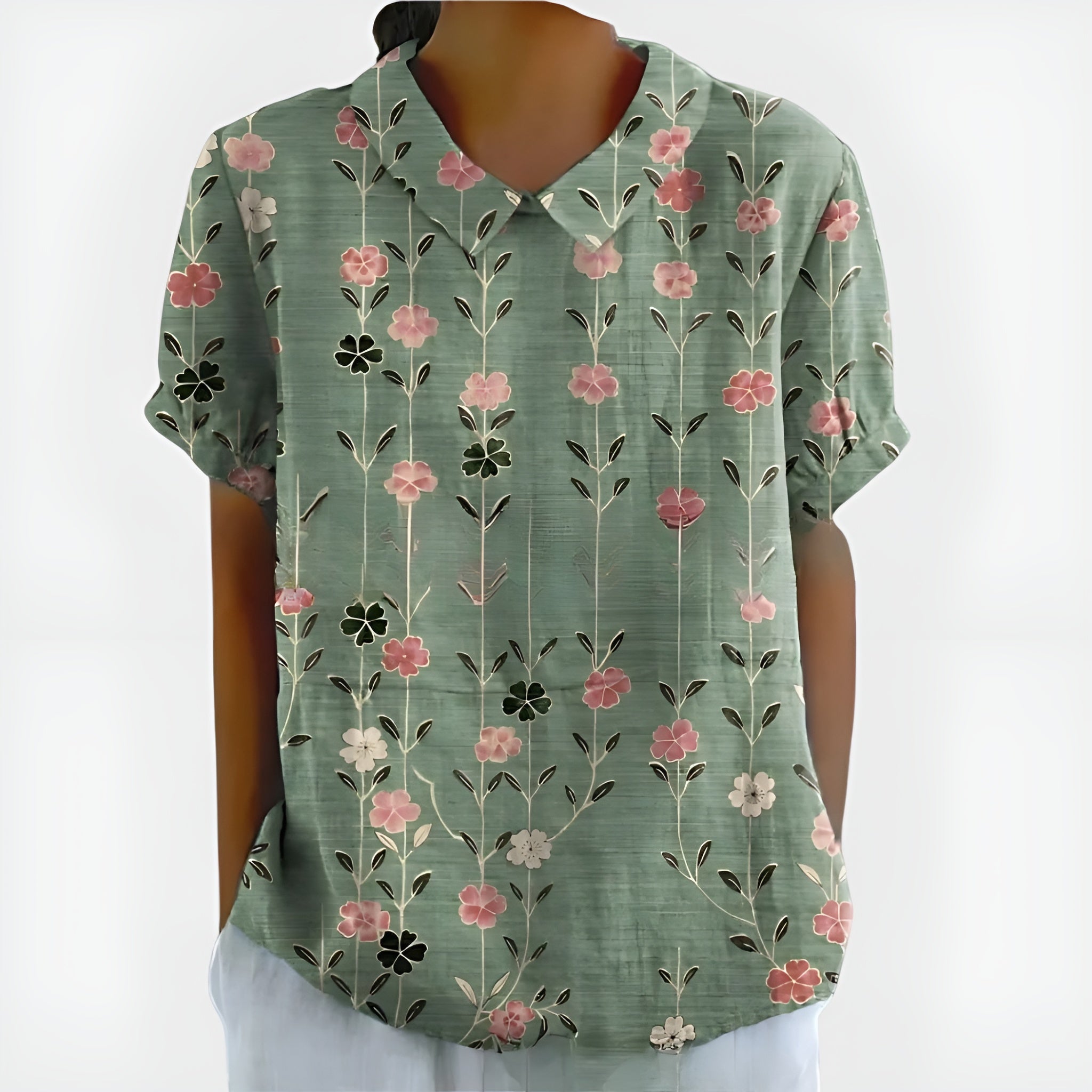 Green Floral Print / 4XL