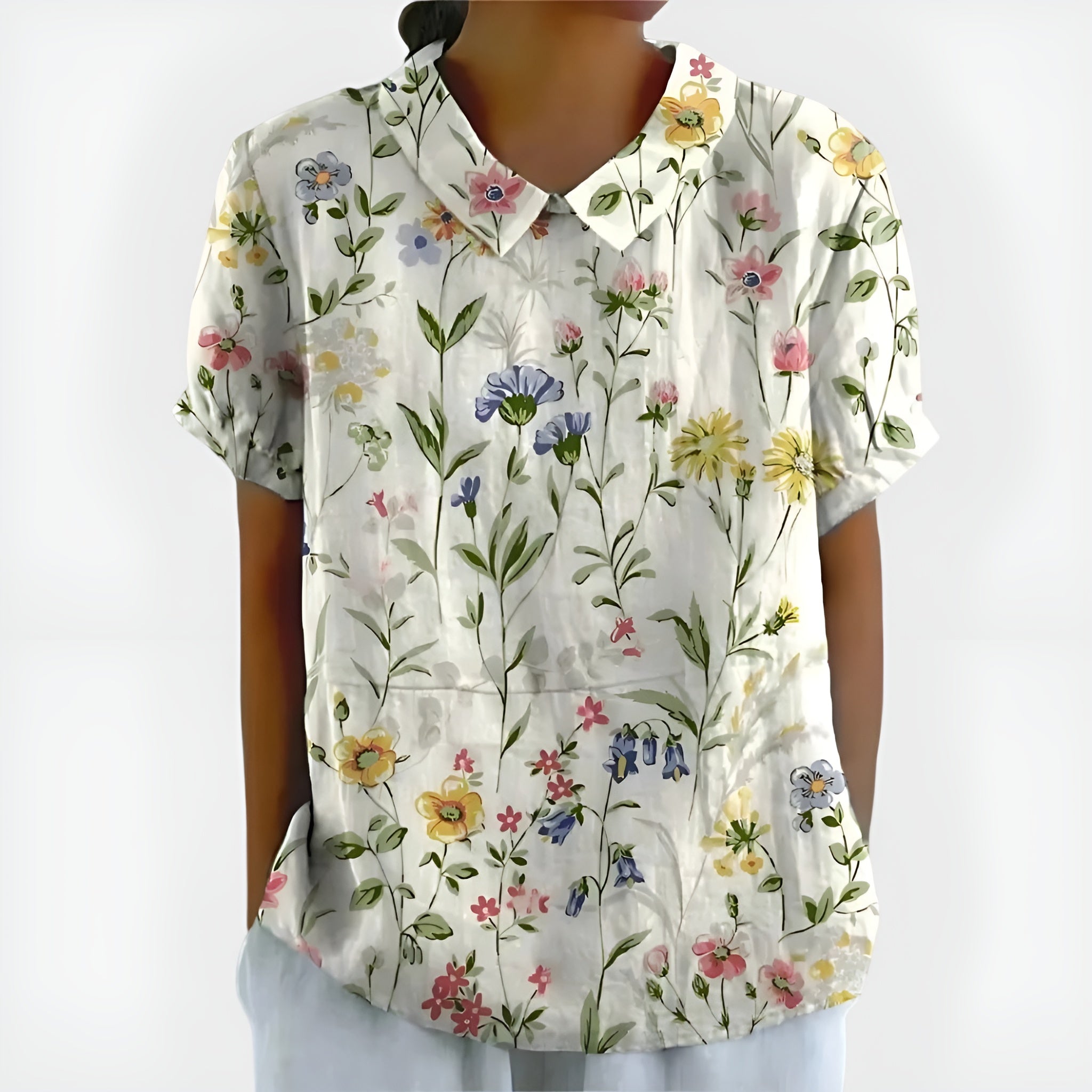 White with Flowers / 4XL