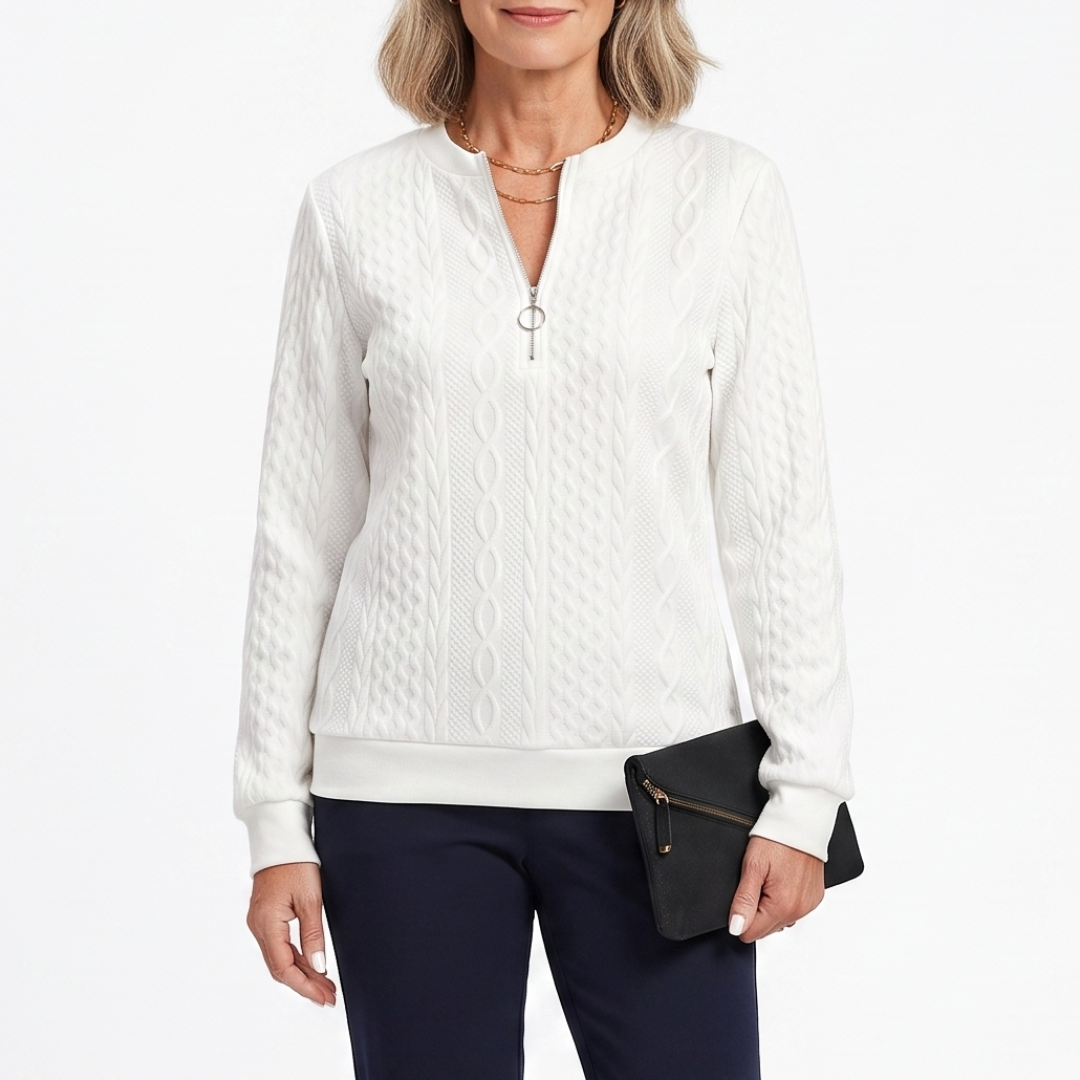 White with light zip / 2XL